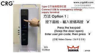 CRG Dorma智能電子門鎖 AP900   CH 26 緊急後備電源 Emergency battery source