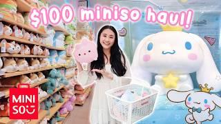 MINISO shop with me + $100 haul! ️ Sanrio, plushies, and more~