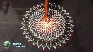 Karthigai Deepam Special Rangoli Design | Deepam Muggulu | Rangoli Kolam | Festival Kolam | Muggulu