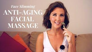 Anti Aging Facial Massage & Lymphatic Drainage Routine Using Jade Roller!