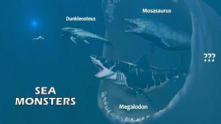 Sea Monsters Size Comparison | The Largest Sea Animals: Living and Prehistoric