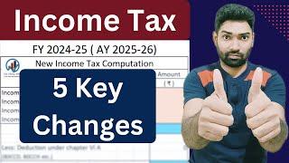 Income Tax Calculation 2025-26(FY 2024-25) के जरूरी बदलाव | ITR filing 2025-26 update New tax Regime