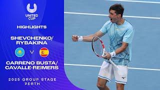 Shevchenko/Rybakina v Carreno Busta/Cavalle-Reimers Highlights | United Cup 2025 Group C