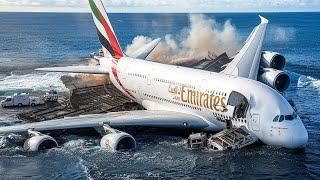 Emergency Landing Crash In Ocean | Catastrophic Crash at Sea Beach | Emirates A380 ( P3 )