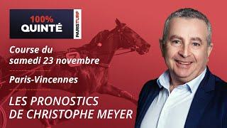 Pronostics Quinté PMU - 100% Quinté du Samedi 23 novembre à Paris-Vincennes