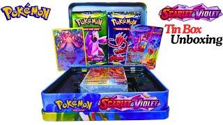 UNBOXING SCARET & VIOLET POKEMON TIN BOX | POKEMON TIN BOX | SCARLET & VIOLET POKEMON CARDS #pokemon