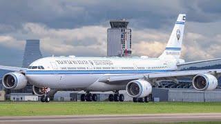 TEST FLIGHT* State Of Kuwait Airbus A340-500 at Basel Airport • PLANESPOTTING Private 737 MAX.