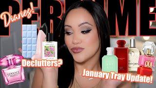 PERFUME DIARIES  JANUARY PERFUME TRAY UPDATE | PERFUMES I'VE BEEN WEARING THIS MONTH | AMY GLAM 