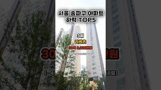 서울 송파구 아파트 하락 TOP5  #아파트 #랭킹 #거래량