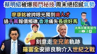 蔡明紹被爆獨門秘技，周末絕招撼「氣勢」/廖康銘被誇眼光獨到識人才。過千萬報價觸礁，香港痛失長途好馬/刻意走全兄弟軌跡，羅富全安排良駒介入「世紀之戰」--《賠率第二擊》2024年11月9日沙田日賽