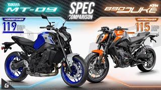 Yamaha MT-09 2021 vs KTM Duke 890 2021 ┃ Specs Comparison