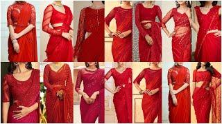 Trending Red Net Saree Blouse Designs 2024 |️️Red Net Saree Blouse Design | Red Net Blouse Designs