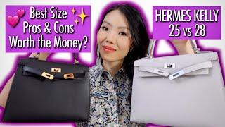 HERMES KELLY 25 vs 28 SELLIER REVIEW COMPARISONMod Shots, Pros & Cons, Which is Better?愛馬仕Kelly包包