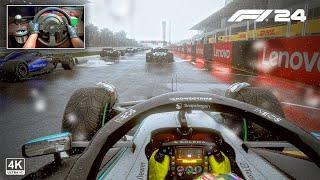 F1 23 ( 2024 mod ) - Mercedes AMG F1 W15 Formula 1 Japanese Grand Prix Wet | Steering Wheel Gameplay