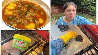 Kitchen Deep Cleaning | Easy Aloo Gosht Recipe | wife ki qader kroo