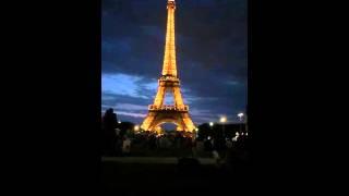 Eiffel tower shining