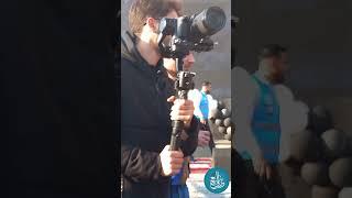 تعريف بفن المنشد محمد أبو راتب وسروره بنصر غزة قبل إنشاده أمام قلعة حلب Aleppo