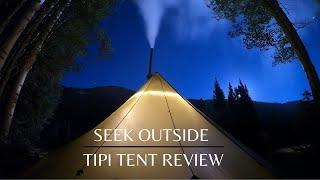 Backcountry Tent Review-16 man Seek Outside Tipi Tent with Wood Stove