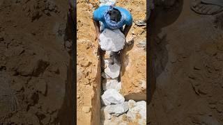 Natural stone basement work️ #shorts #shortsfeed #construction #satisfying #naturalstone #basement