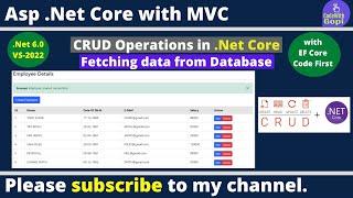 Display Data from a Database in ASP.NET CORE (MVC) and C# | EF Code First | Visual Studio 2022