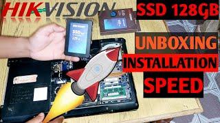 HikVision SSD 128gb Unboxing and installing in Laptop ,Speed Test, in Hindi