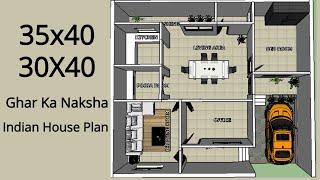 35X40 Ghar ka Naksha | 35*40 | 35 by 40 house plan