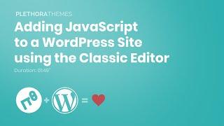 Adding JavaScript to a WordPress Site using the Classic Editor