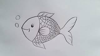 how to draw fish drawing easy step by step@DrawingTalent