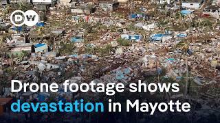 Mayotte: Drone footage shows extent of devastation caused by deadly Cyclone Chido | DW News