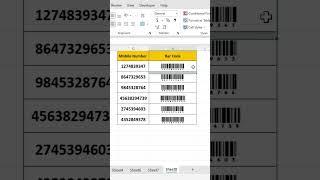 MS Excel || Convert Mobile Number to Barcode || tips and tricks #excel