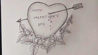 valentine day drawing for beginners step by step /Art by Sukanta