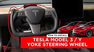 Upgrading to T Sportline's Yoke Steering Wheel on the Tesla Model 3 / Y, Heated Grips & Carbon Fiber