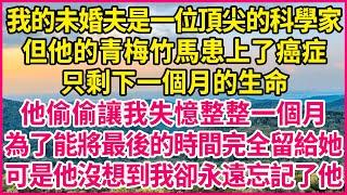 我的未婚夫是一位頂尖的科學家，但他的青梅竹馬患上了癌症，只剩下一個月的生命，他偷偷讓我失憶整整一個月，為了能將最後的時間完全留給她，可是他沒想到我卻永遠忘記了他…#人生故事 #情感故事 #深夜淺談