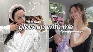 24 HOUR GLOW UP + PREP for GRADUATION 🫧 | last minute shopping, everything shower, skincare, etc.