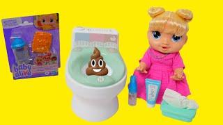 Baby Alive doll Training Routine and snack time with play set