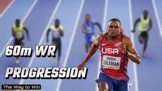 60m World Record Progression from Jesse Owens to Christian Coleman