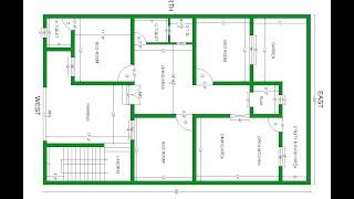 35x55 west facing (3 bed room) house plan with car parking and garden and puja room as per vastu