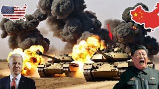 The China War begins! 750,000 Chinese Tanks Blown Up by Advanced US Weapons