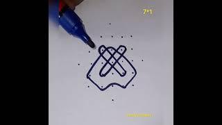 sandy creation simple Easy Rangoli 7*1dots