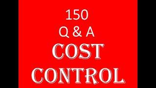 Cost control job interview 150 questions and answers