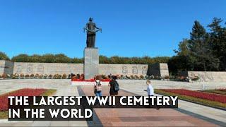 PISKARYOVSKOYE MEMORIAL CEMETERY in St Petersburg, Russia. The Largest WWII Mass Grave