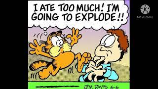 Garfield Explodes After Eating Too Much (Square Root of Minus Garfield comic with music and sounds)