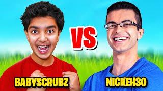 Little Brother Plays Fortnite With Nick Eh 30 (BABYSCRUBZ VS NICK EH 30)