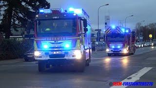 [Einsatz in der Abenddämmerung] Löschzug der Freiwilligen Feuerwehr Langen rückt zum Brandmelder aus