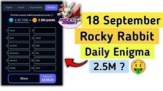 rocky rabbit new enigma 18 september | rocky rabbit daily combo today | rocky rabbit passpharse