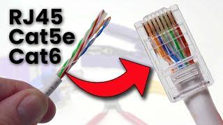 How to Crimp Cat5 / Cat6 Network Patch Cables (RJ45 plugs)