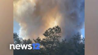 WIld fires burn on eastern Long Island closing portion of Sunrise Highway  | News 12