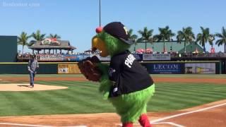 Kendall Miller and Matt Fitch throw out the first pitch