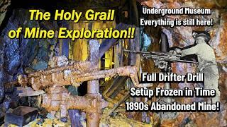 Rappelling to a 1890s Abandoned Mine - So Rare!! - Full Rock Drill Setup Frozen in Time!!