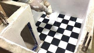 How to Install lay floor tiles and paint in mini house - Ceramic -- Part 4